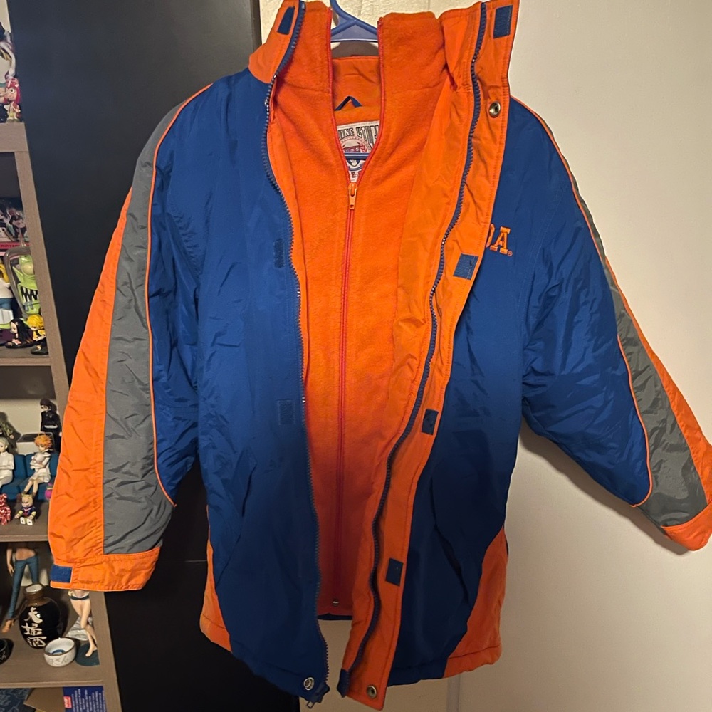 Genuine Stuff Collegiate Blue/Orange puffer jacket Florida Gators YouthSZ L14/16